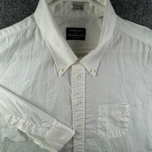 Gitman Bros Button Up Shirt Men White Cotton USA 18 33 Big Fashion Post TTX